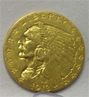 1913 2.50 DOLLAR GOLD COIN NICE DETAILS