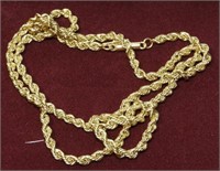 14kt yellow gold 18” rope twist gold chain
