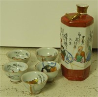 Japanese 6pc Sake set (repaired)