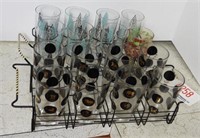 (2) Sets of vintage iced tea glasses in wire