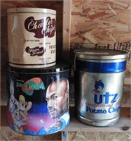 Vintage tins: Charles Chips, Utz tins, Michael