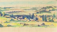 German Watercolor on Paper Signed HM Pechstein