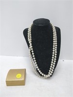 vintage pearls double strand knotted