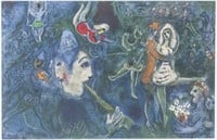 French Surrealist Litho 32/150 Signed Marc Chagall