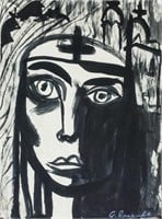 French Fauvist Gouache on Paper Signed G Rouault