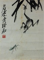 Qi Baishi 1864-1957 Chinese Ink on Paper Roll