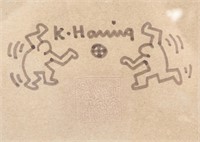 American Mixed Media on Paper Signed K Haring