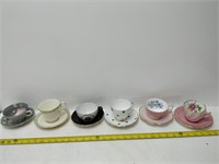 lot of 6 cups and saucers - fine china