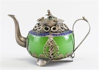 Jade and Silver Teapot