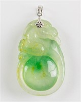 Chinese Green Jadeite Pendant