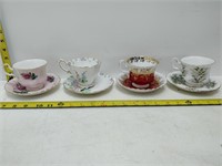 4 royal albert cup/saucers fine china