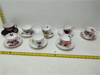 lot of 8 cups and saucers