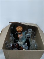 lot of vintage bottles and decanter