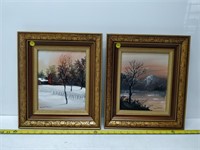 2 gaston petridis paintings in frame