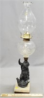 Antique Figural Base Oil Lamp