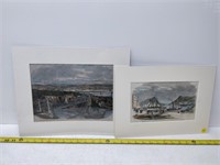 pair of early matted prints