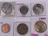 Assorted coins and tokens mostly Alaskan
