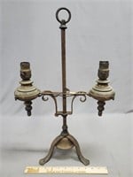 Antique Double Burner Electrified Lamp