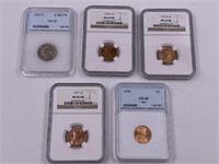 5 graded US coins          (112)