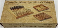 Hawaiian Monarchy chess/checkers/backgammon set