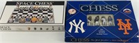2 Chess boards NY Yankees vs NY Jets and space che