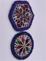 2 Hand beaded coasters                    (O 105)