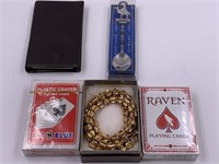 Lot with a Napier necklace 2 decks of playing card
