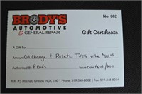 Brody's Gift Certificate