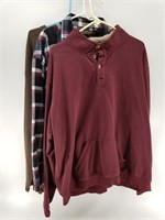 3 Men's shirts and pull overs 2 XL or larger