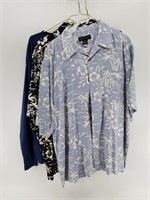 2 Men's silk shirts size 2XL and a pair of Long jo