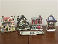 4 Small Christmas Village Figurines