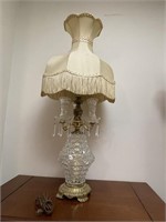 Vintage Crystal Lamp with Lusters