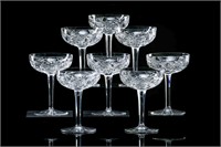 EIGHT BACCARAT CUT GLASS CHAMPAGNE COUPES