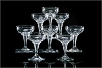EIGHT CUT GLASS CHAMPAGNE COUPES