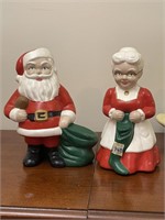 Cereamic Santa & Mrs. Claus Figurines
