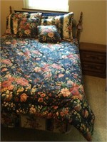 Queen bed and nightstand