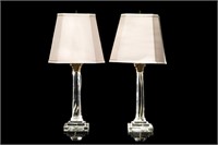 PAIR OF VINTAGE GLASS TABLE LAMPS
