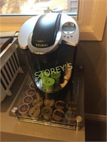 Keurig w/ Stand & Coffee Pods