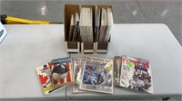 Box of assorted baseball yearbooks