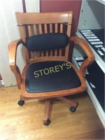 Rolling Wood Office Chair