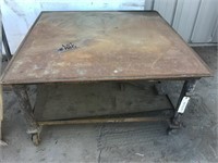 Steel Shop Table on Casters