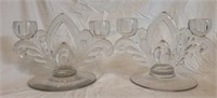 Pair of gorgeous crystal candle stick holders