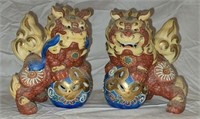 Pair of ceramic foo dogs decor