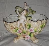 Victorian style porcelain basket