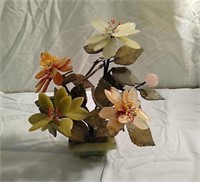 Glass flower and vase decor