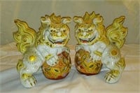 Andrea by sadek white and gold foo dogs