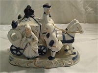 Blue and white stage coach victorian style