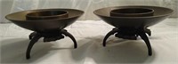 Pair of metal candle holder decor