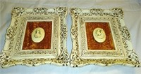 Pair of victorian style framed busts