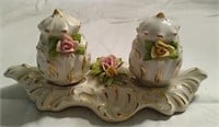Victorian style salt and pepper shakers
